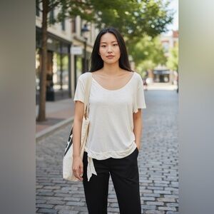 Olivia Sky Women's Cream Blouse EUC